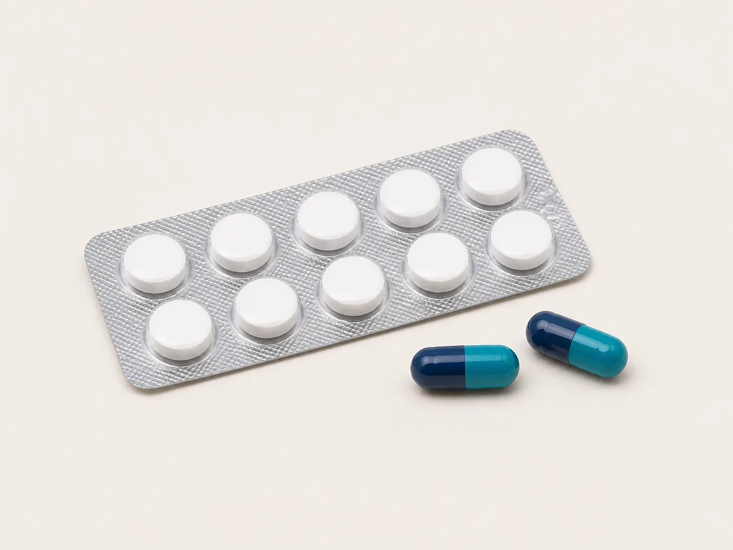 Unbranded illustrative blister tablets and capsules